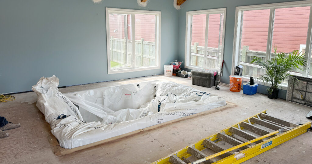 indoor pool spa build