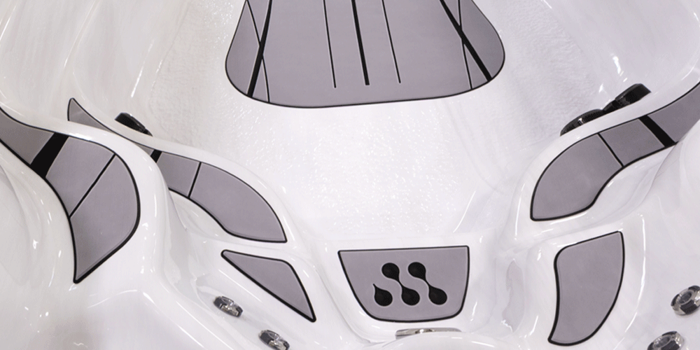 Nonslip, Comfort floor system on the floor of a Therapool 15.