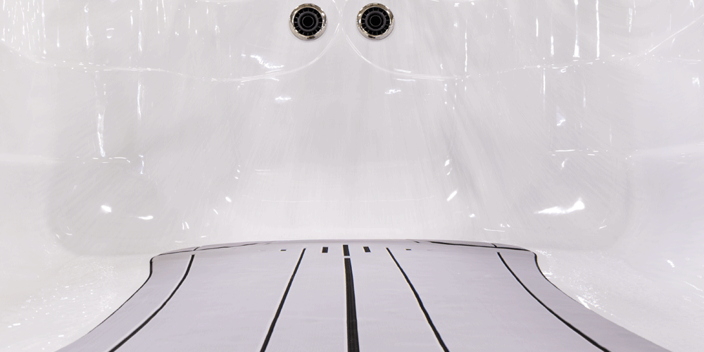 Nonslip, Comfort floor system on the floor of a Therapool 15.