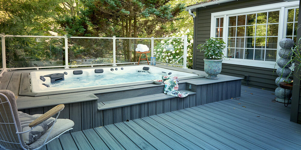 H2X Fitness Swim Spa in a deck.