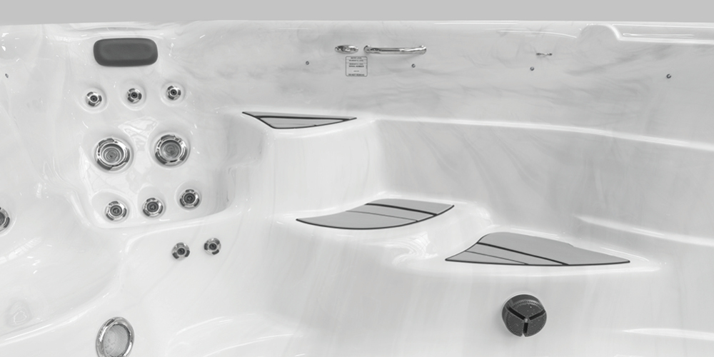 Interior of a swim spa.